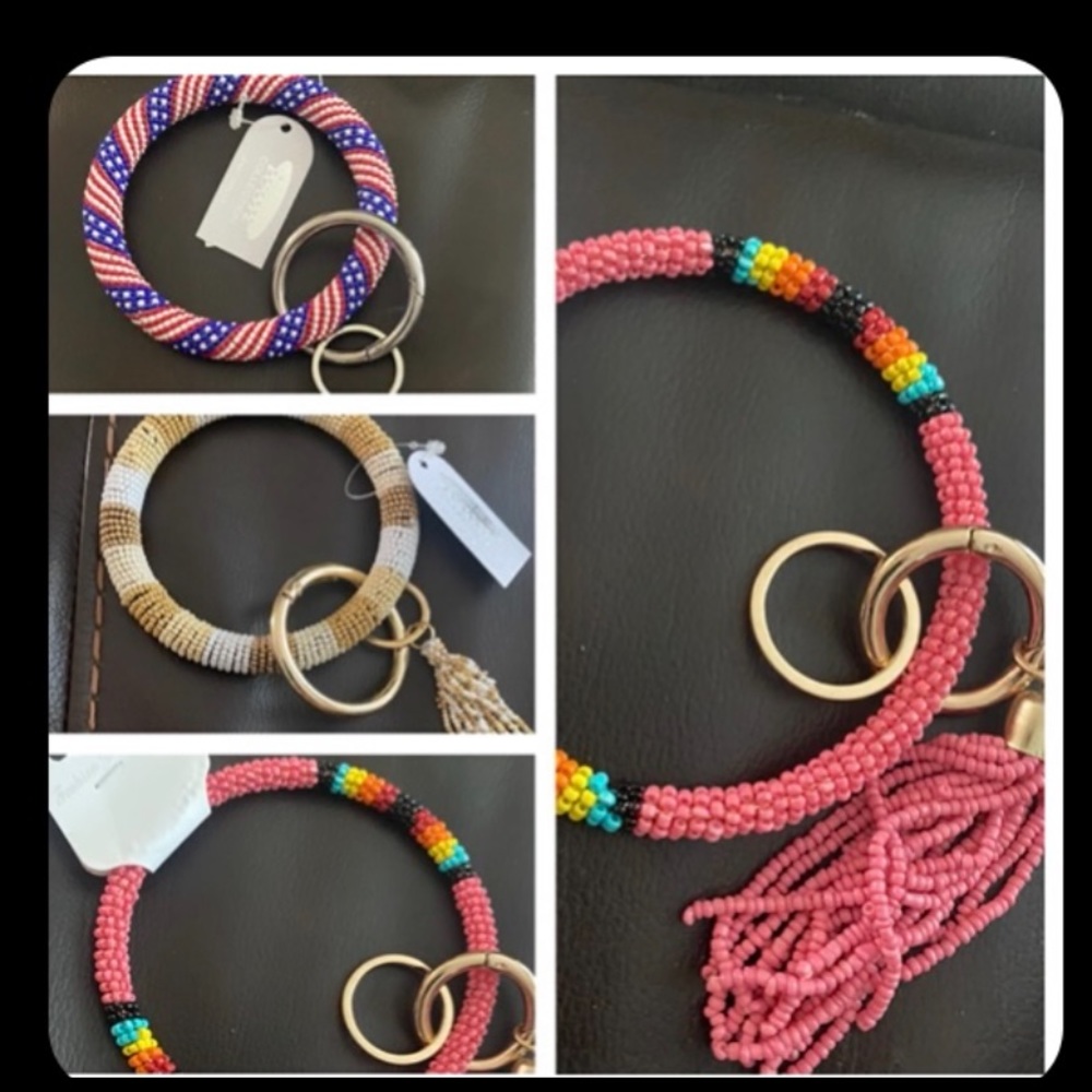 💎 TRENDY SEED BEAD  KEY CHAIN BANGLE 💎